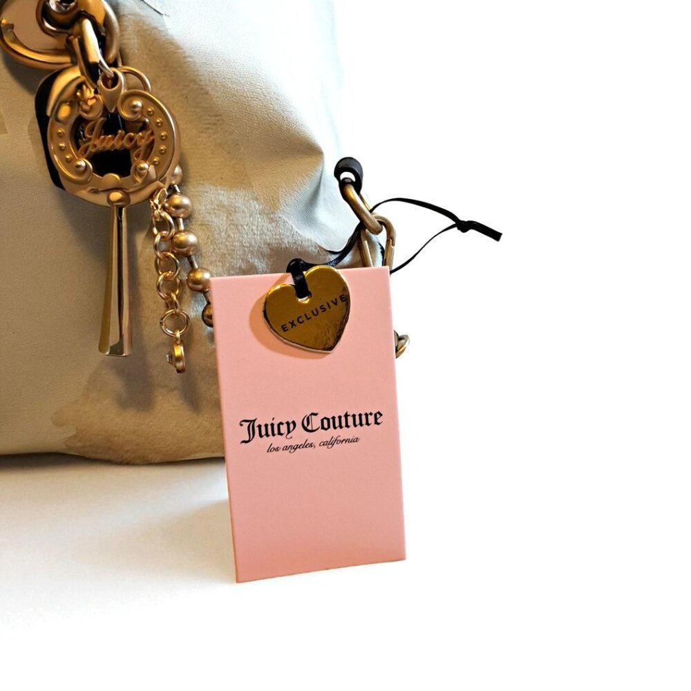 Juicy Couture the Key to Juicy Dome Satchel Crossbody White Brown NWT - Picture 6 of 16